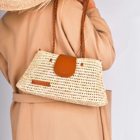 French Basket Straw Tote Bag | Boho Chic Handbag for Women